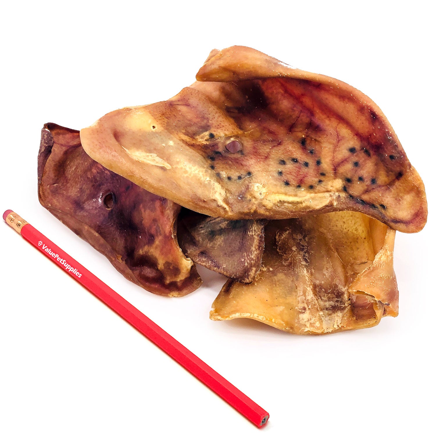 ValueBull Whole Pig Ears for Dogs, 100% Pork Chews, 25 Count Bulk Pack - Pork - 25 Ears