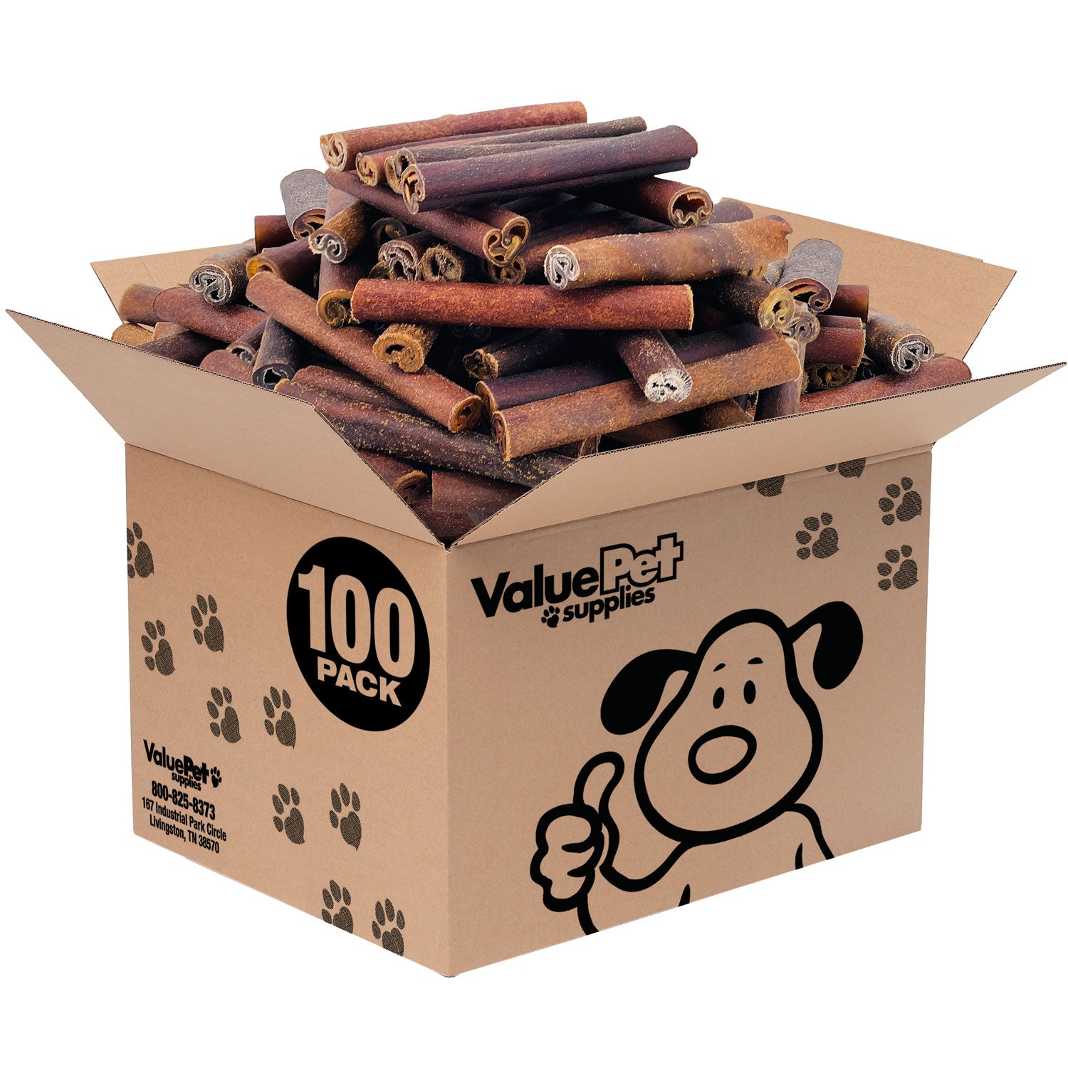 ValueBull Collagen Sticks for Dogs, 6 Inch Super Jumbo Chews, Natural Long-Lasting Dog Treats, 100 Count Bulk Pack - X-Jumbo - 100 Sticks