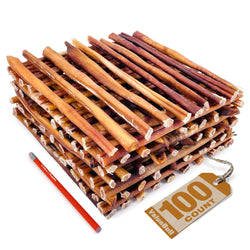ValueBull USA Bully Sticks for Large Dogs, Thick 12 Inch, 100 Count Bulk Pack - Thick - 100 Sticks