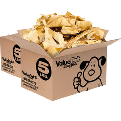 ValueBull Beef Cheek Slices, Long Lasting Dog Chews, Varied Sizes, Shapes, & Colors, 10 Pound Bulk Pack - Slices - 10 Pound