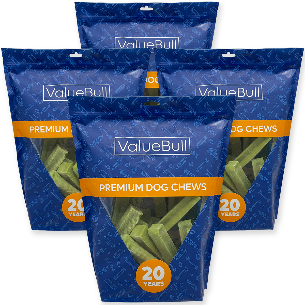 ValueBull Himalayan Yak Cheese Dog Chews, Mint, Large, 100 Count Wholesale Pack