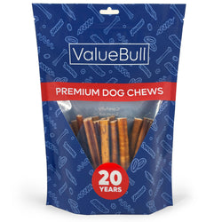 ValueBull Bully Sticks for Dogs, Medium 6 Inch, 25 Count - Medium - 25 Sticks