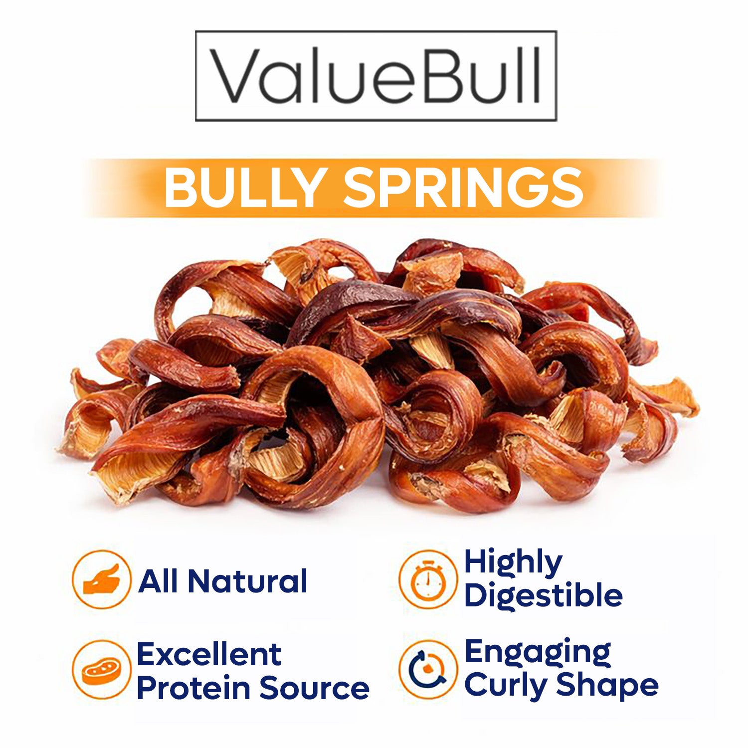 ValueBull Curly Bully Sticks, 6-9 Inch, 200 Count BULK PACK - Spirals - 200 Sticks