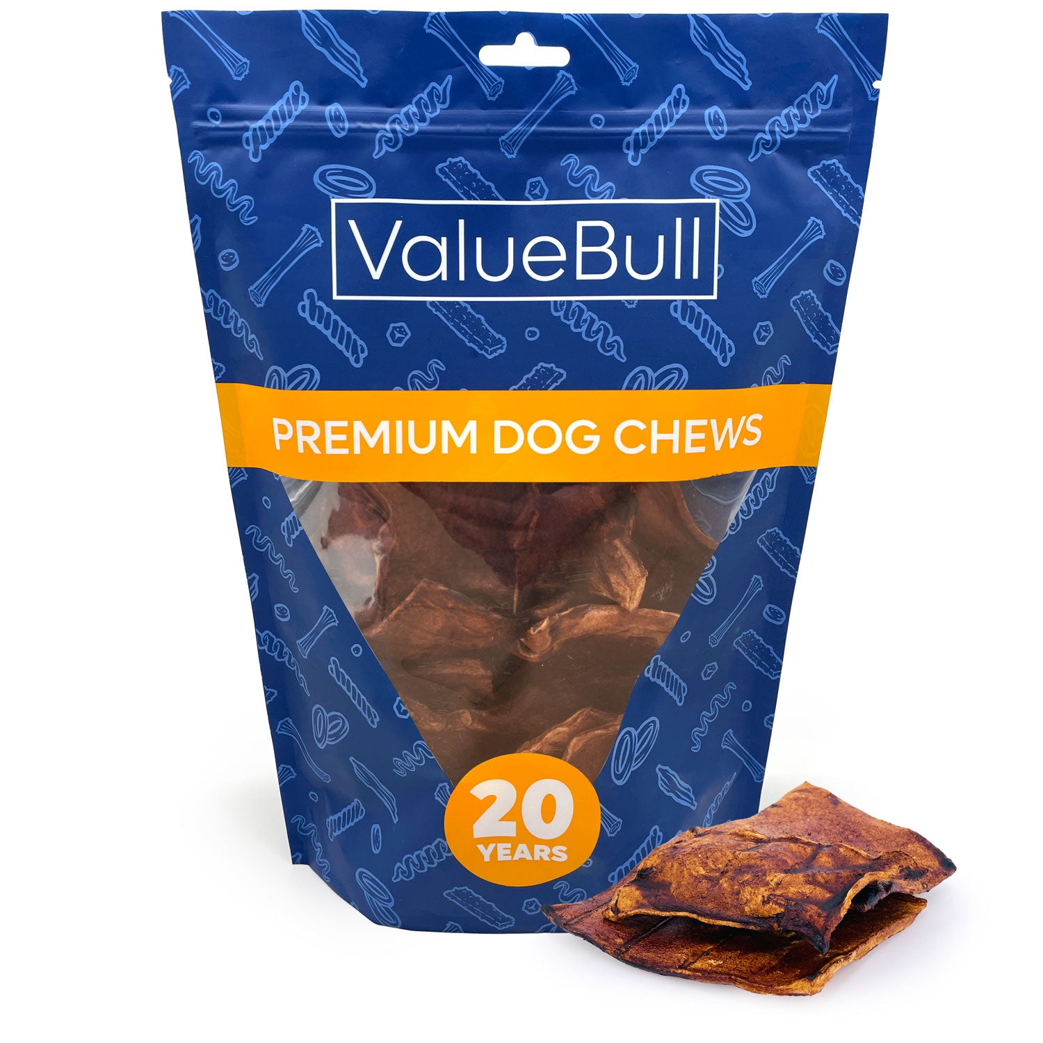 ValueBull USA Rawhide Chips, Natural Beef Flavor, 25 Count - Beef - 25 Chips