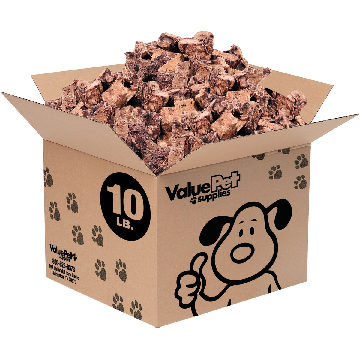 ValueBull Lamb Lung Cubes for Dogs, Premium, 10 Pounds Bulk Pack - Cubes - 10 Pound