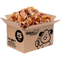ValueBull USA Beef Trachea Bites for Small Dogs, 5 Pounds Bulk Pack - Bites - 5 Pound