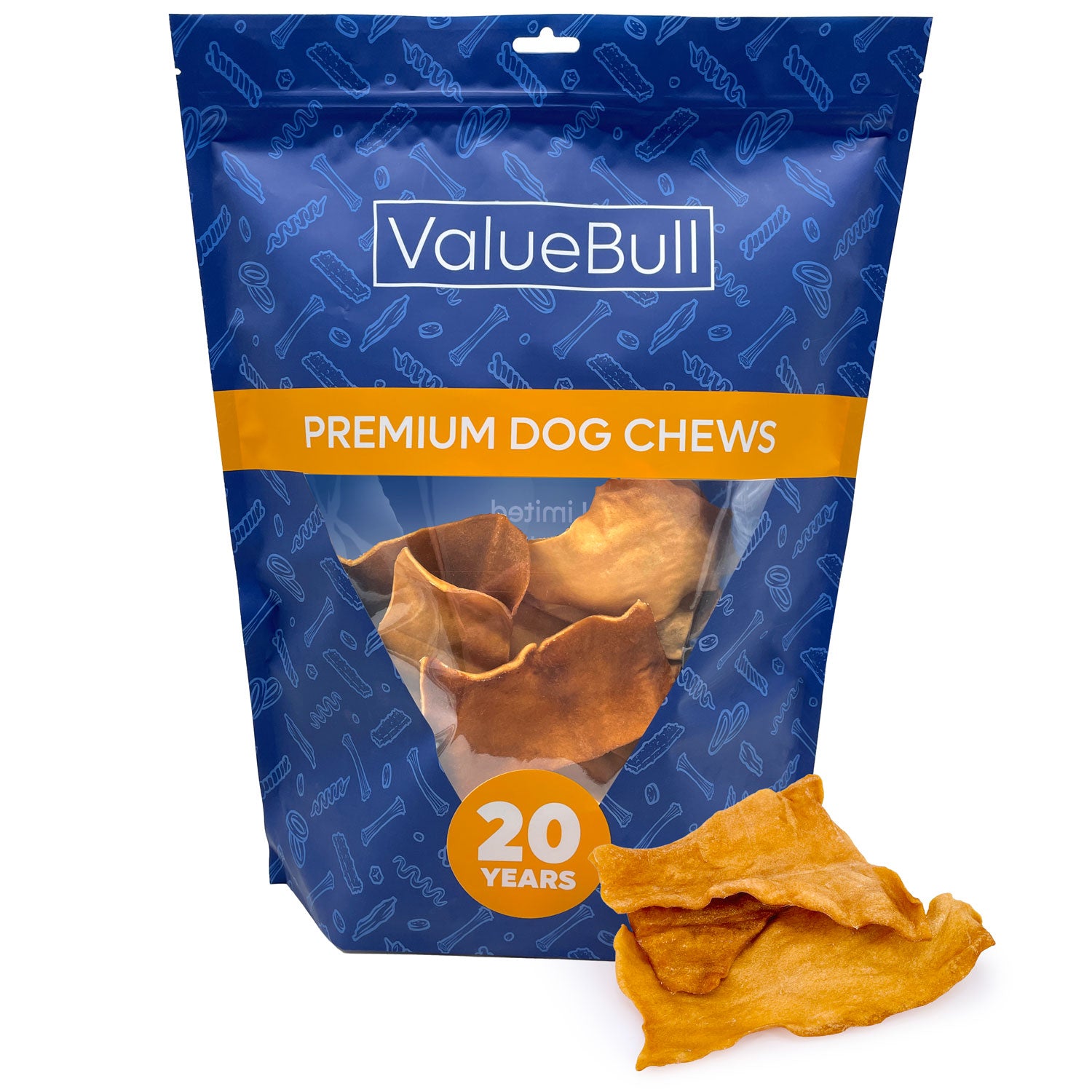 ValueBull USA Collagen Chips Dog Chews, Natural Long-Lasting Chicken Infused Dog Treats, 25 Count - Chicken - 25 Chips