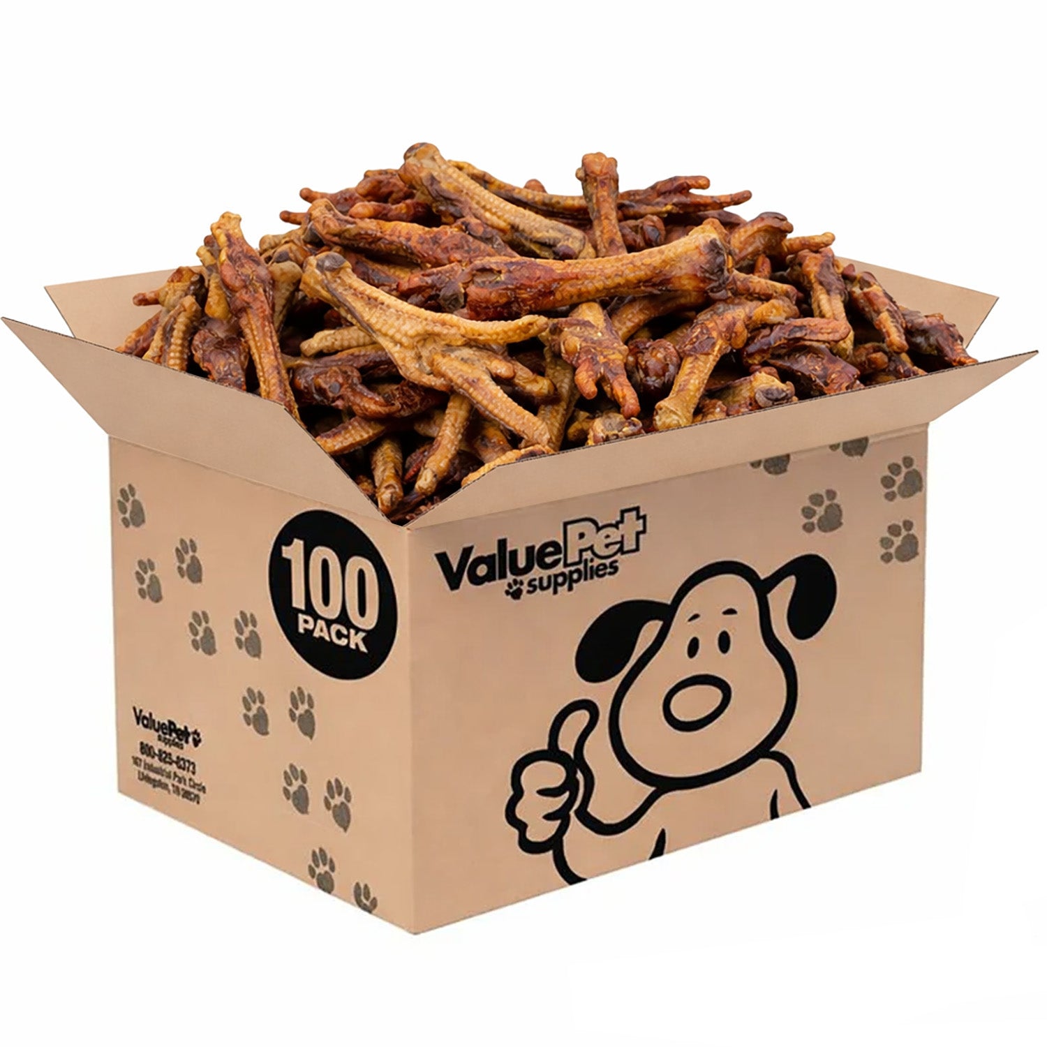 ValueBull Turkey Feet Dog Chews, 100 Count Wholesale Pack - Turkey - 100 Feet