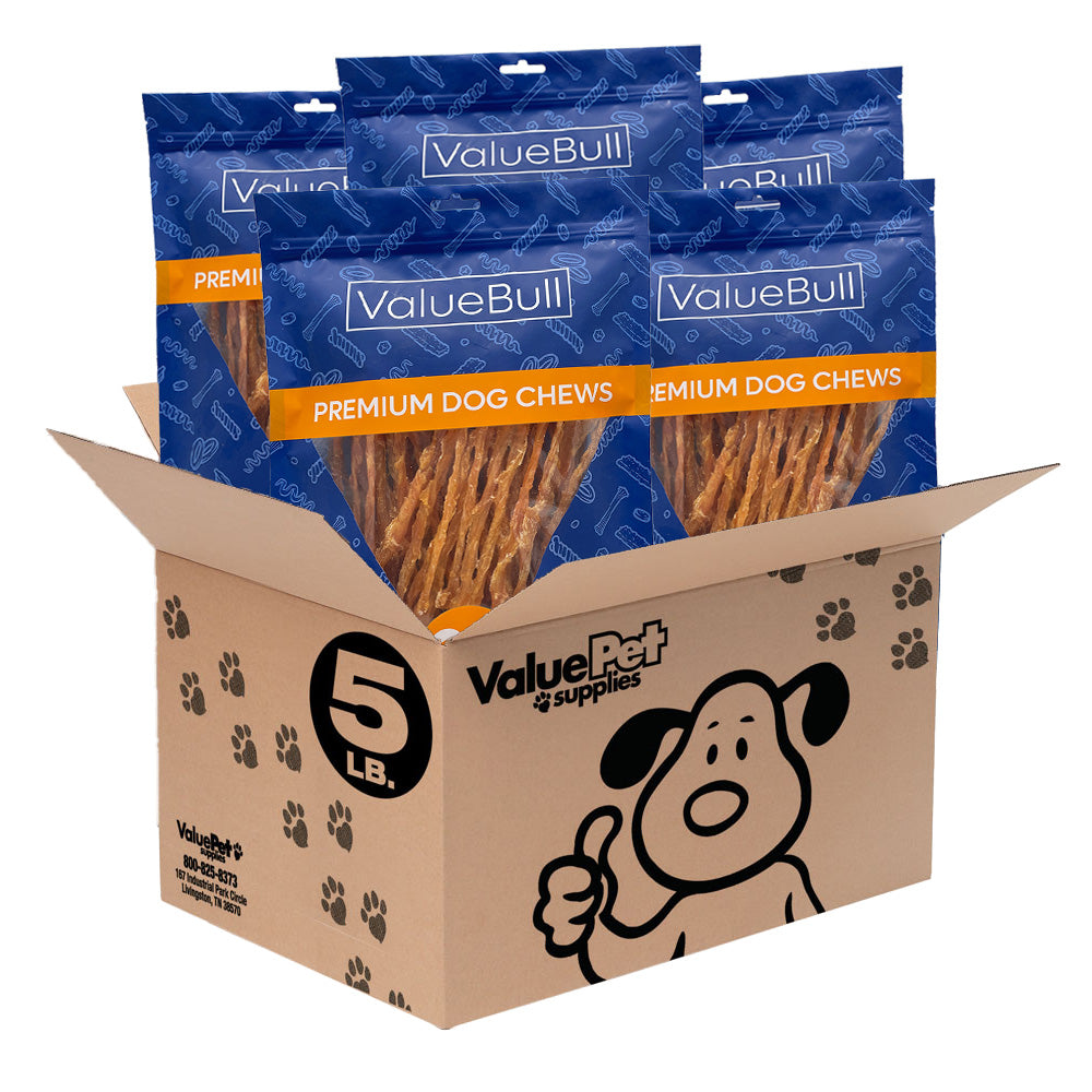 ValueBull USA Turkey Tendons Dog Treats, 5 Pounds - Tendons - 5 Pound