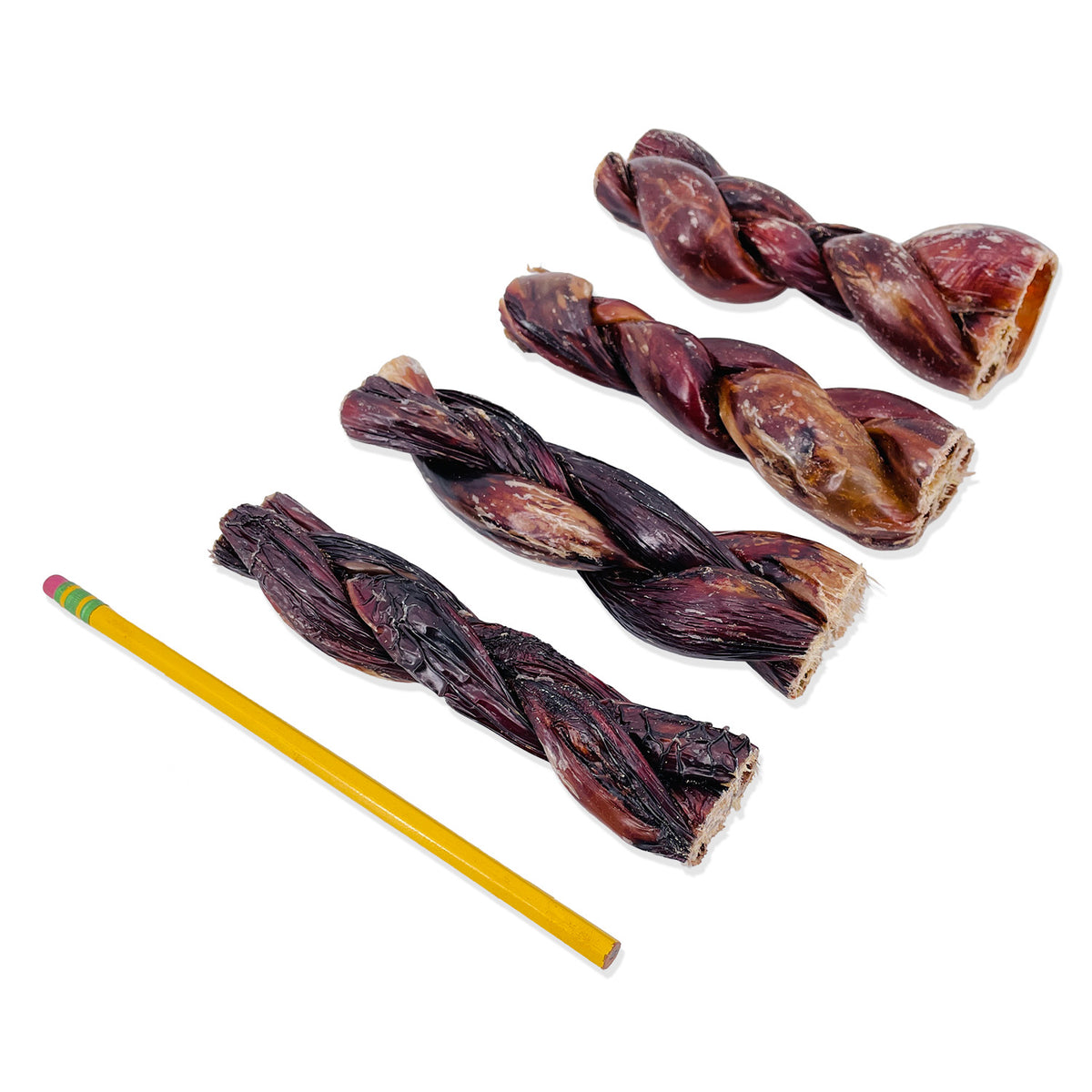 ValueBull Beef Jerky Gullet Braids for Dogs, Thick 6 Inch, 25 Count Bulk Pack - Gullet - 25 Braids