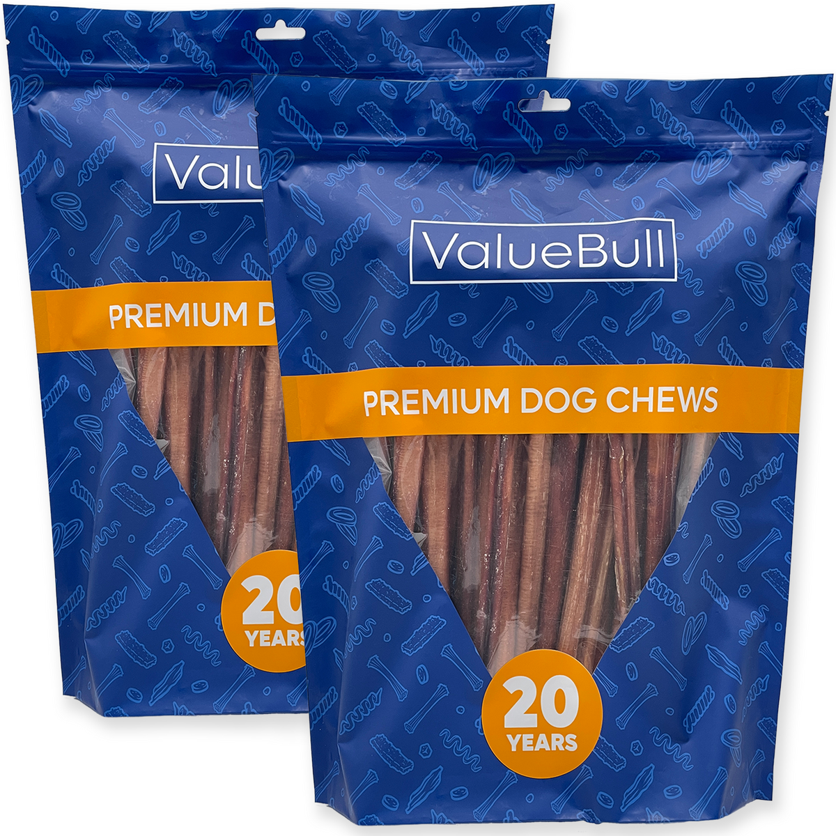 ValueBull Odor Free Bully Sticks for Dogs, Medium 12 Inch, 100 Count
