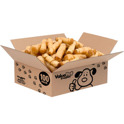 ValueBull USA Pig Skin Twist Rolls, 4-5 Inch, Smoked, 100 Count Bulk Pack - 100 Count