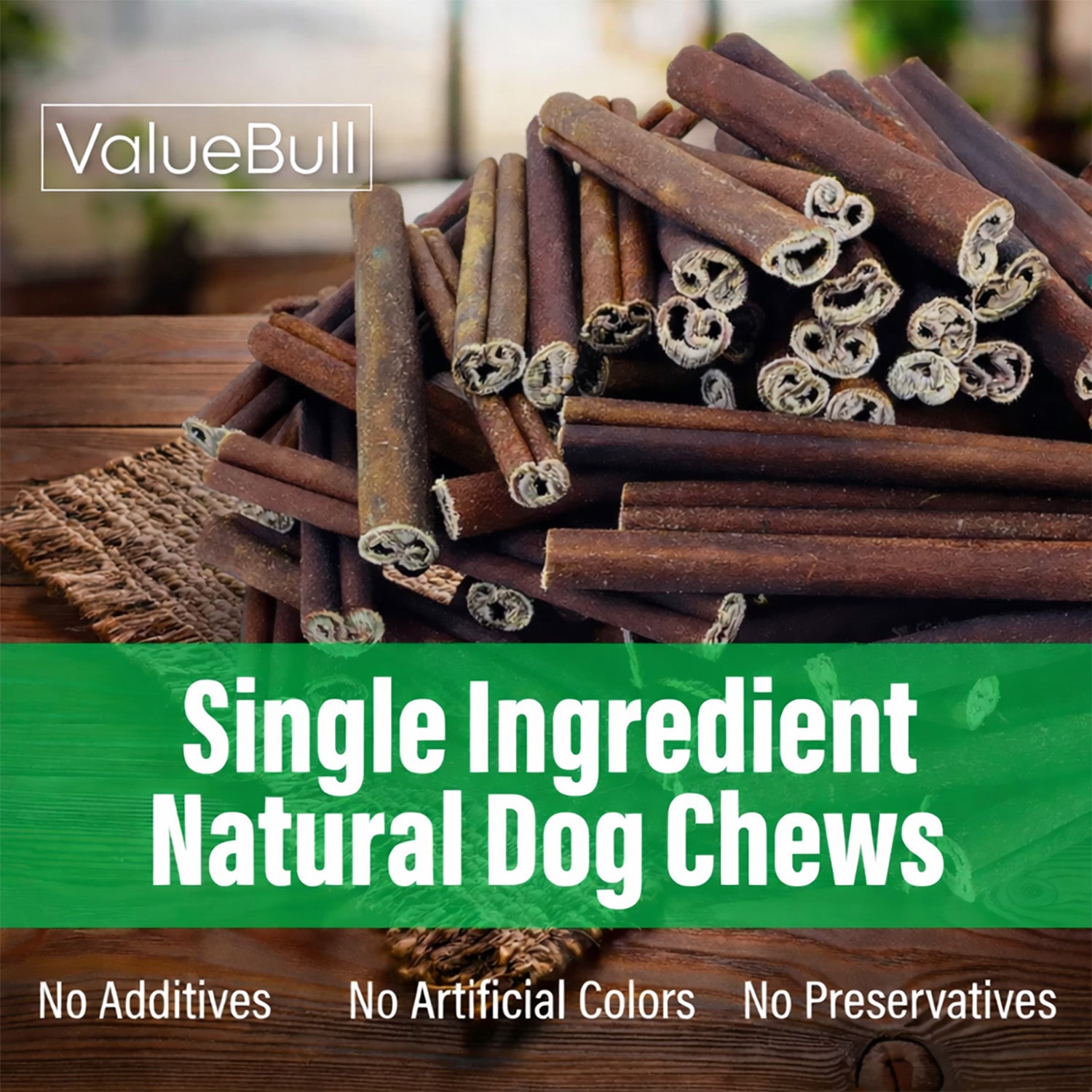 ValueBull Buffalo Collagen Sticks for Small Dogs, 6 Inch Thin Chews, Natural Dog Treats, 400 Count Wholesale Pack - 400