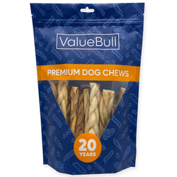 ValueBull Lamb Collagen Braids for Dogs, Varied Sizes/Shapes, Natural Long-Lasting Dog Treats, 25 Count - Lamb - 25 Braids