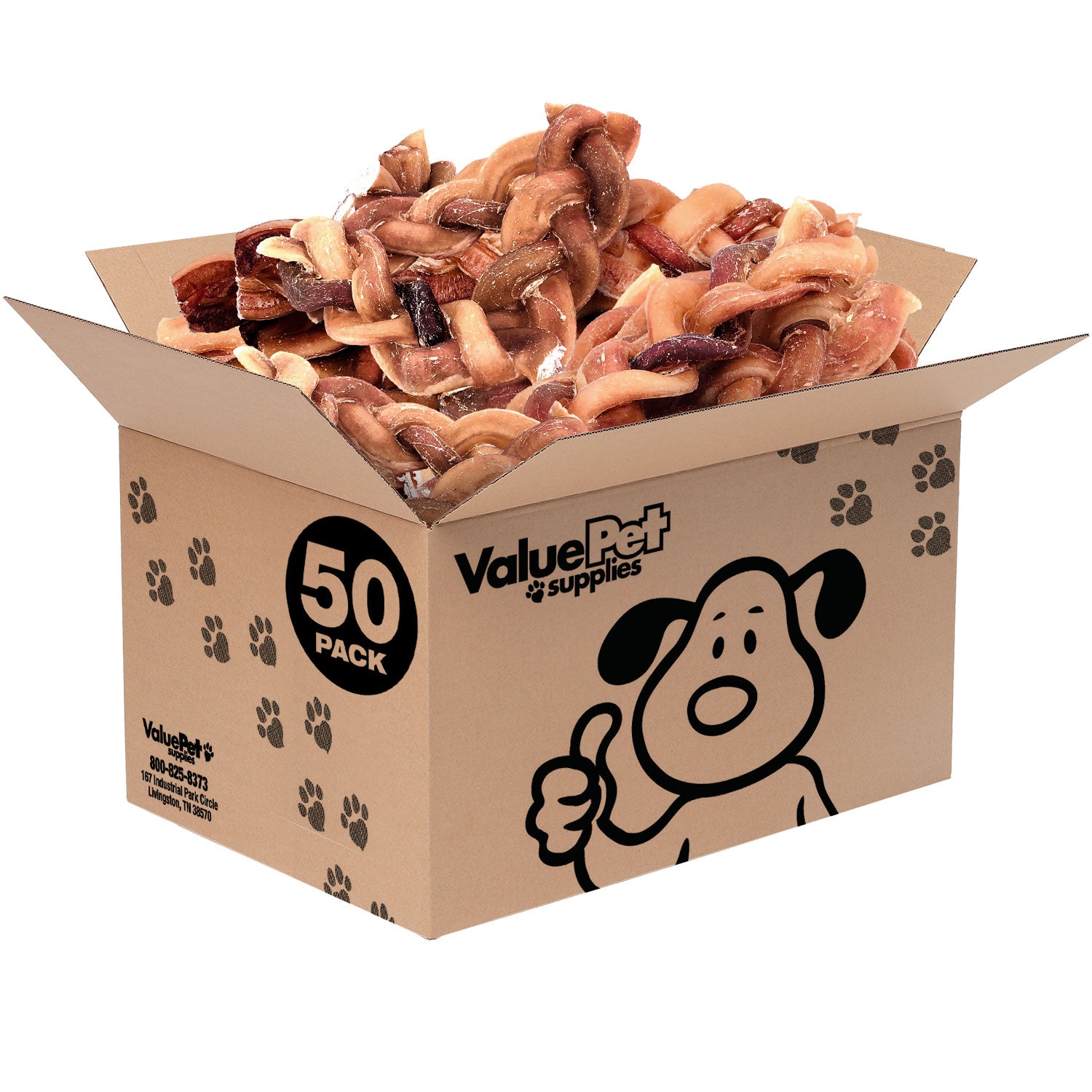ValueBull Braided Bully Sticks for Large Dogs, Thick 6 Inch, 50 Count Bulk Pack - Thick - 50 Braids