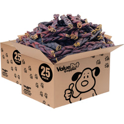 ValueBull Collagen Braided Sticks for Dogs, 6 Inch Medium Chews, Natural Long-Lasting Dog Treats, 50 Count Bulk Pack - Medium - 50 Braids