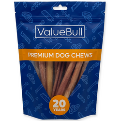 ValueBull Odor Free Bully Sticks for Dogs, Medium 6 Inch, 10 Count - 10