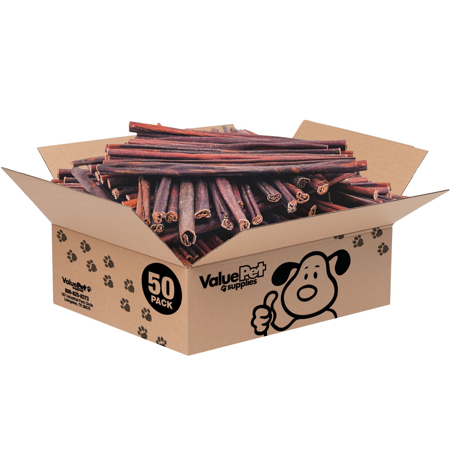 ValueBull Collagen Sticks for Small Dogs, 12 Inch Thin Chews, Natural Dog Treats, 50 Count Bulk Pack