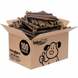 ValueBull Buffalo Collagen Sticks for Small Dogs, 6 Inch Thin Chews, Natural Dog Treats, 100 Count Bulk Pack - Thin - 100 Sticks