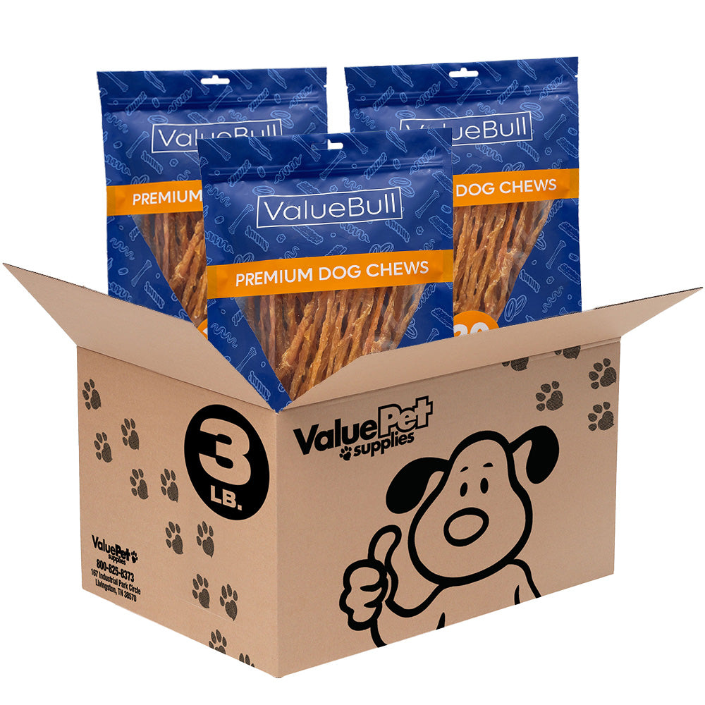 ValueBull USA Turkey Tendons Dog Treats, 3 Pounds - Tendons - 3 Pound