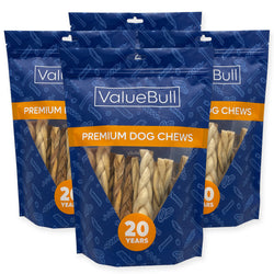 ValueBull Lamb Collagen Braids for Dogs, Varied Sizes/Shapes, 100 Count - Lamb - 100 Braids