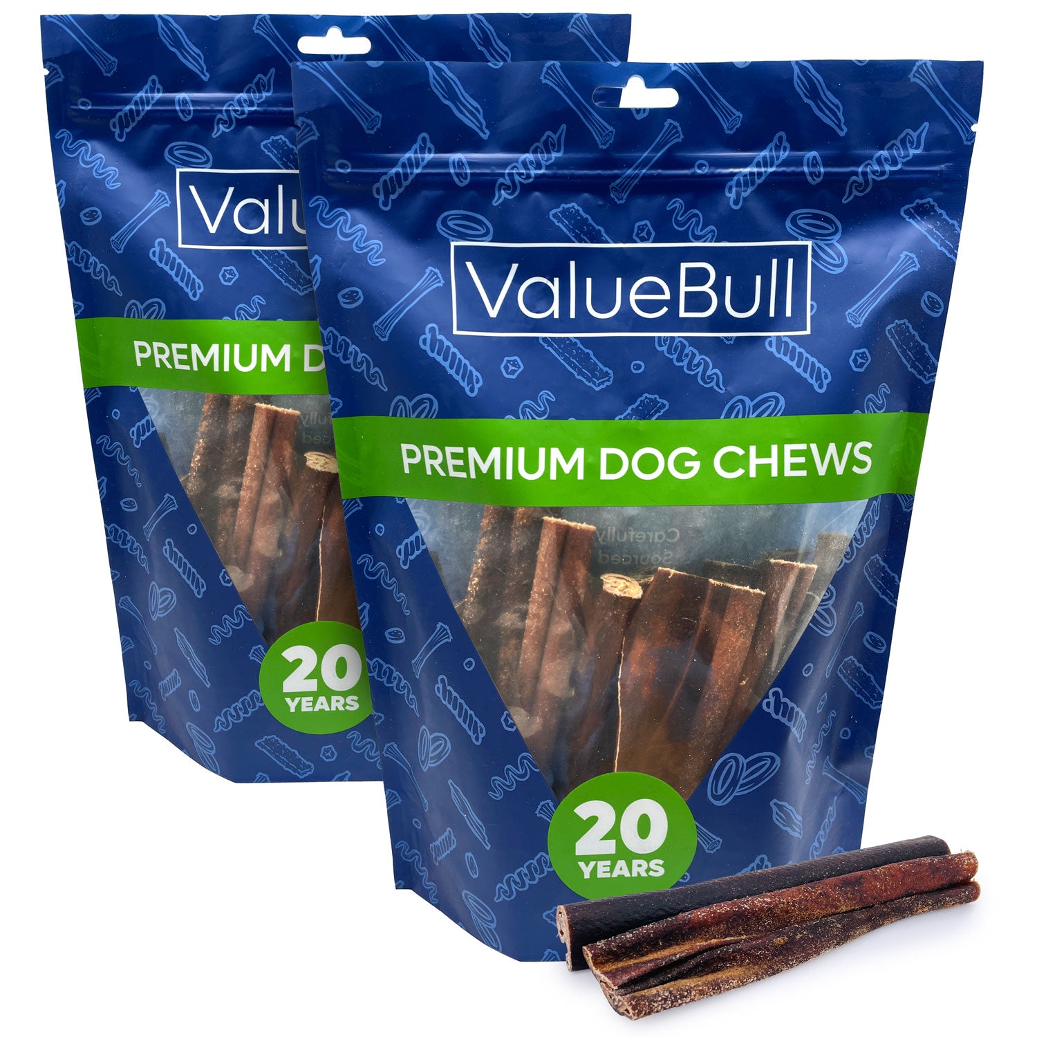 ValueBull Collagen Sticks for Dogs, Varied Shape & Size Chews, Natural Long-Lasting Dog Treats, 2 Pound - Varied - 2 Pound