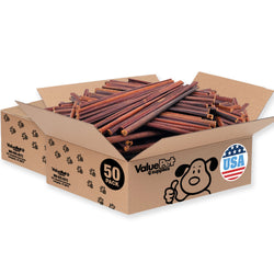 ValueBull USA Collagen Sticks for Small Dogs, 12 Inch Thin Chews, Natural Dog Treats, 100 Count Bulk Pack