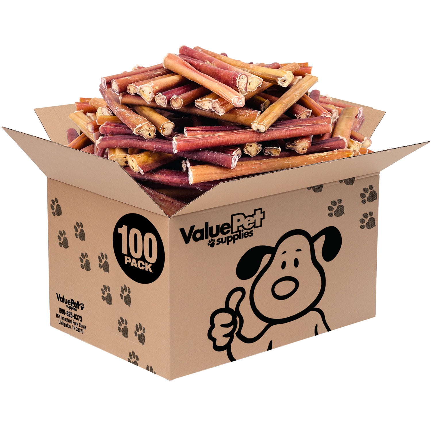 ValueBull Bully Sticks for Large Dogs, Thick 6 Inch, 100 Count Bulk Pack - Thick - 100 Sticks