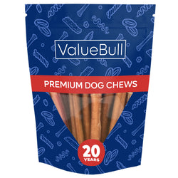 ValueBull Bully Sticks for Large Dogs, Thick 6 Inch, 10 Count - Thick - 10 Sticks