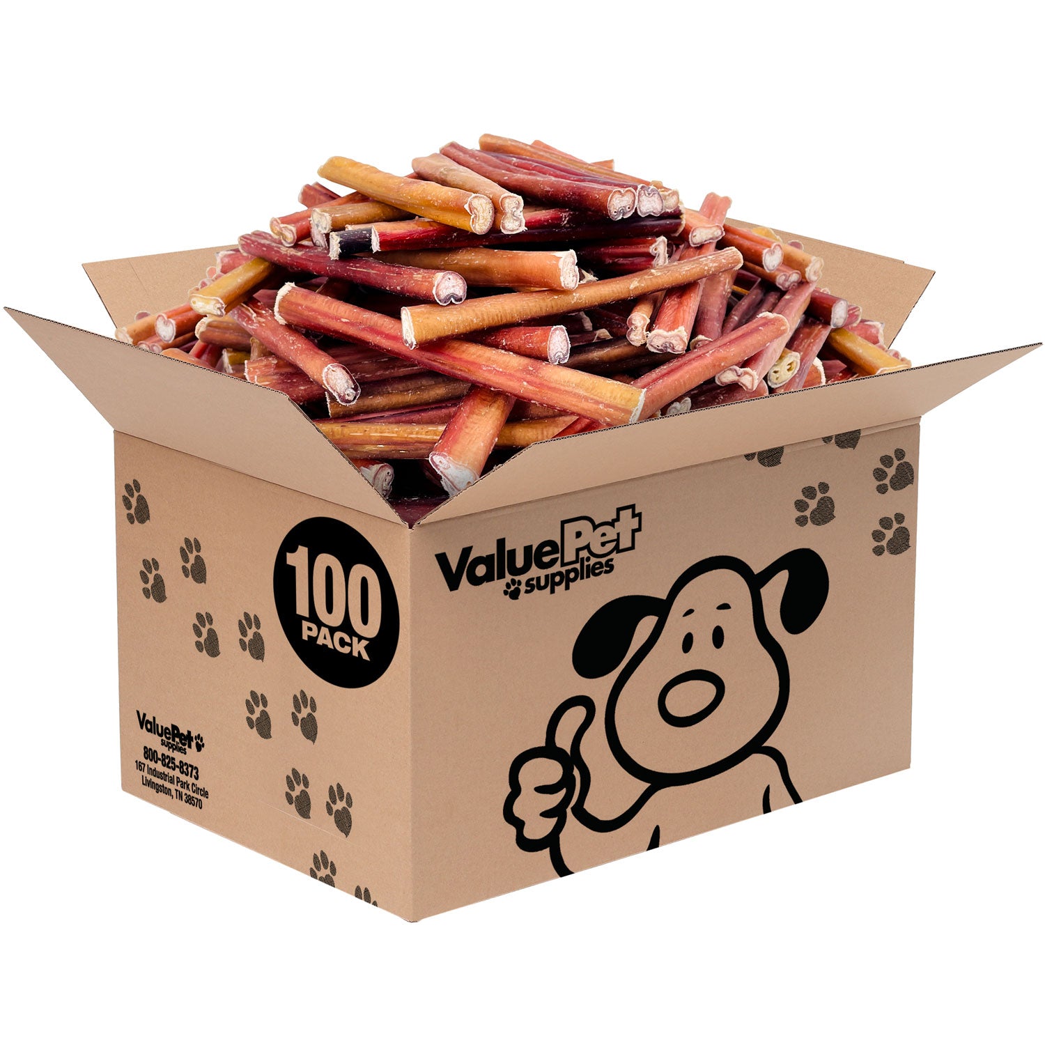 ValueBull Bully Sticks for Dogs, Medium 6 Inch, 100 Count Bulk Pack - Medium - 100 Sticks