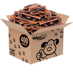 ValueBull Collagen Sticks for Dogs, 6 Inch Medium Chews, Natural Long-Lasting Dog Treats, 400 Count Wholesale Pack - Medium - 400 Sticks