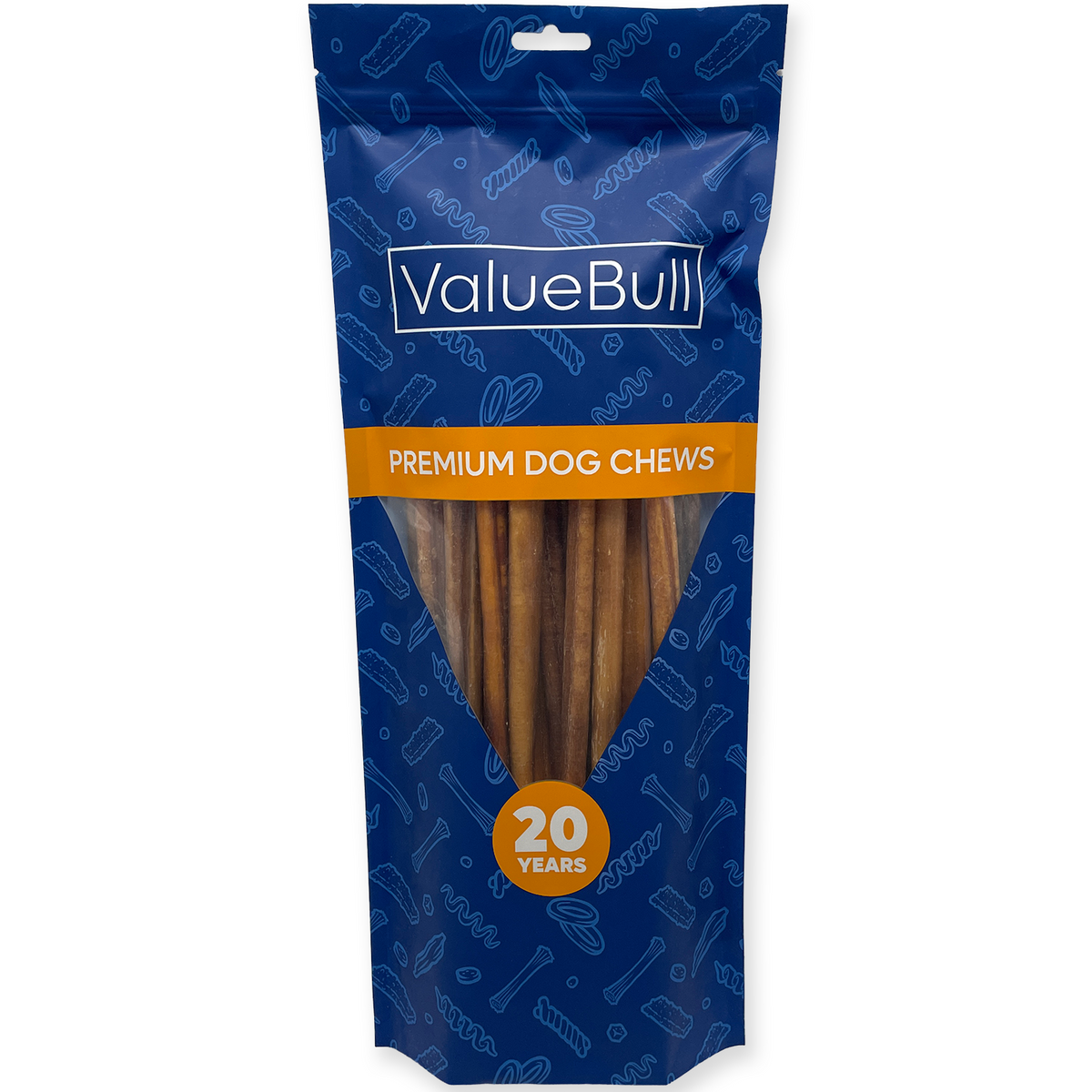 ValueBull Odor Free Bully Sticks for Small Dogs, Thin 12 Inch, 25 Count