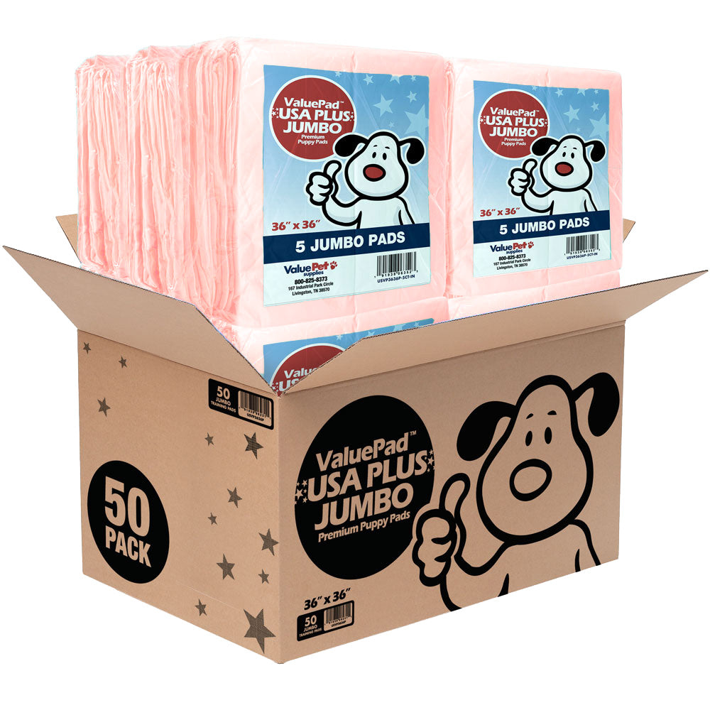 ValuePad USA Plus Puppy Pads, Jumbo 36x36 Inch, 50 Count