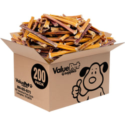 ValueBull Bully Sticks for Small Dogs, Extra Thin 6 Inch, 200 Count Bulk Pack - Extra Thin - 200 Sticks