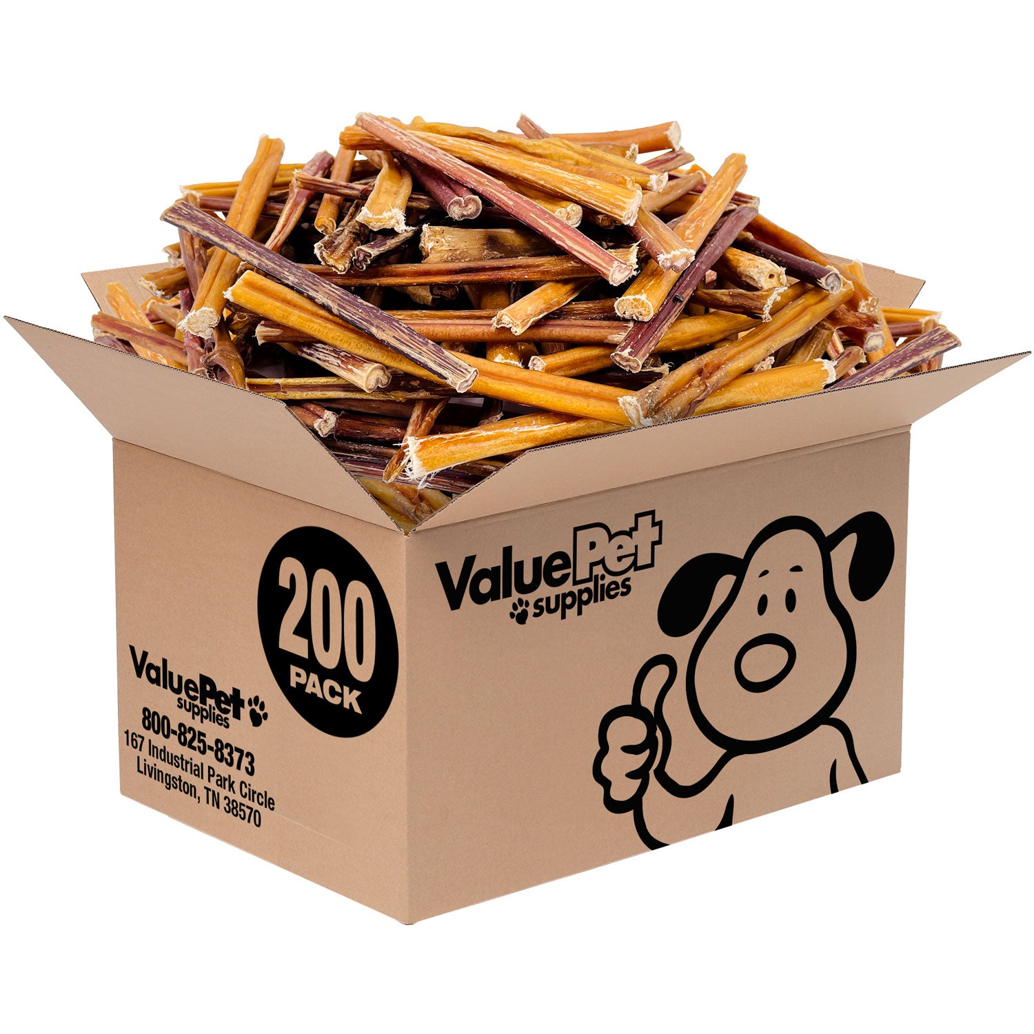 ValueBull Bully Sticks for Small Dogs, Extra Thin 6 Inch, 200 Count Bulk Pack - Extra Thin - 200 Sticks