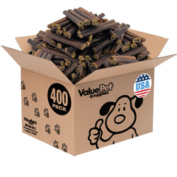 ValueBull USA Collagen Sticks for Dogs, 6 Inch Thick Chews, Natural Long-Lasting Dog Treats, 400 Count Wholesale Pack - Thick - 400 Sticks