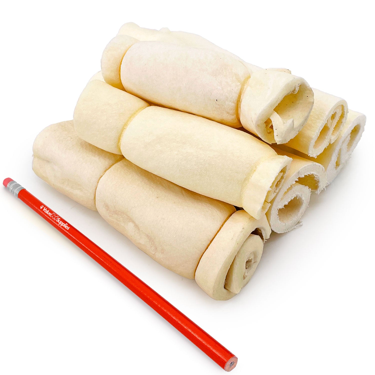 ValueBull Beef Cheek Rolls, Varied Shape Dog Chews, 6 Inch, 5 Pounds Bulk Pack - Cheek Roll - 5 Pound