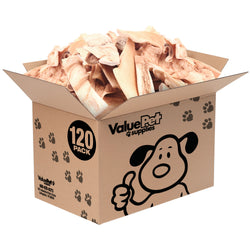 ValueBull Beef Cheek Slices, Long Lasting Dog Chews, Thick 4-6 Inch, 120 Count Bulk Pack - Cheek - 120 Slices