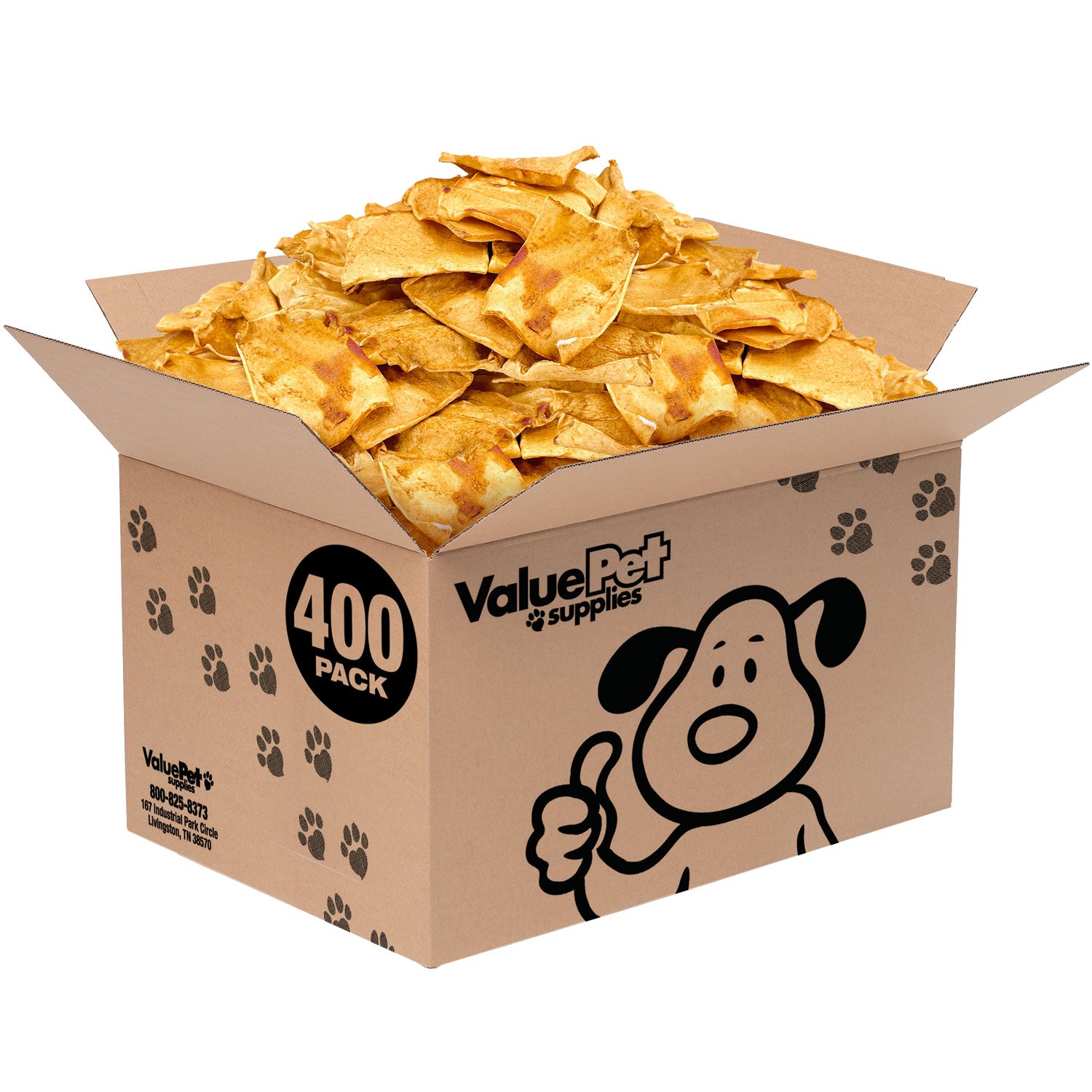 ValueBull USA Rawhide Chips, Chicken Infused, 400 Count Bulk Pack - Chicken - 400 Chips