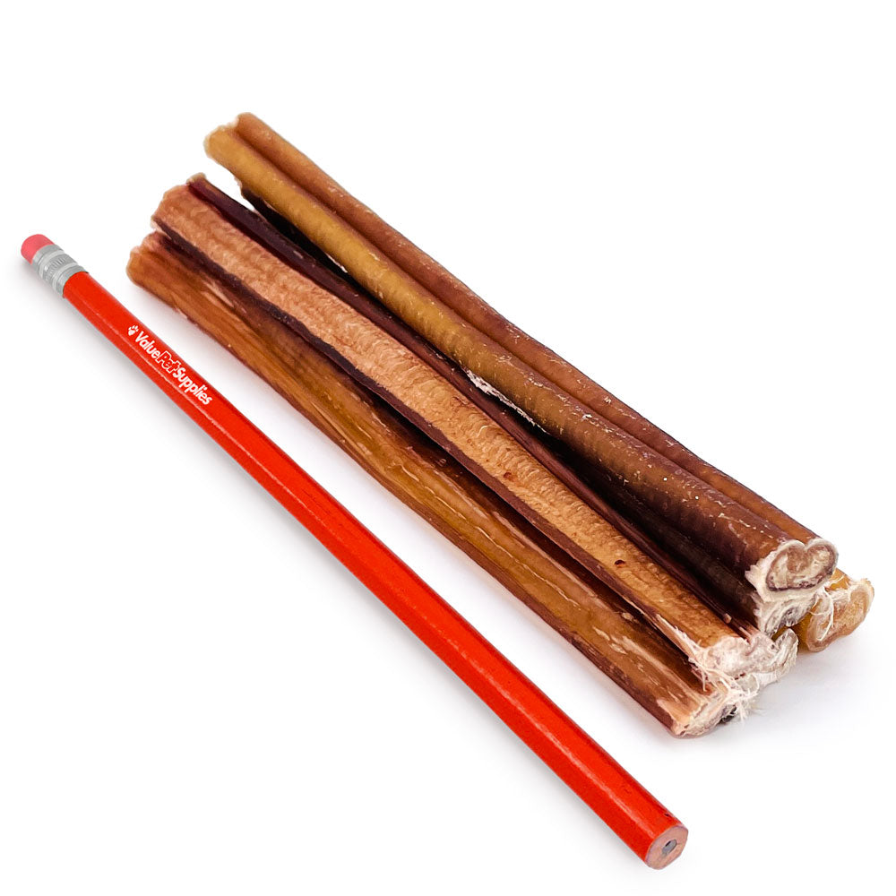 ValueBull USA Bully Sticks for Small Dogs, Thin 6 Inch, 100 Count Bulk Pack - Thin - 100 Sticks