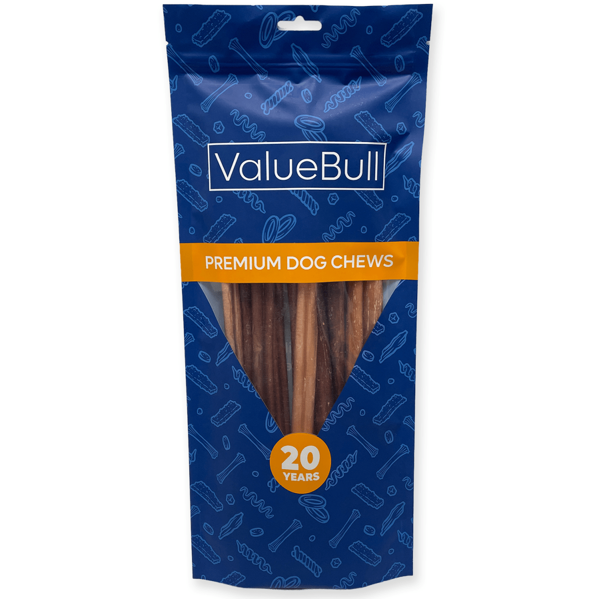 ValueBull Odor Free Bully Sticks for Small Dogs, Medium 12 Inch, 10 Count - 10