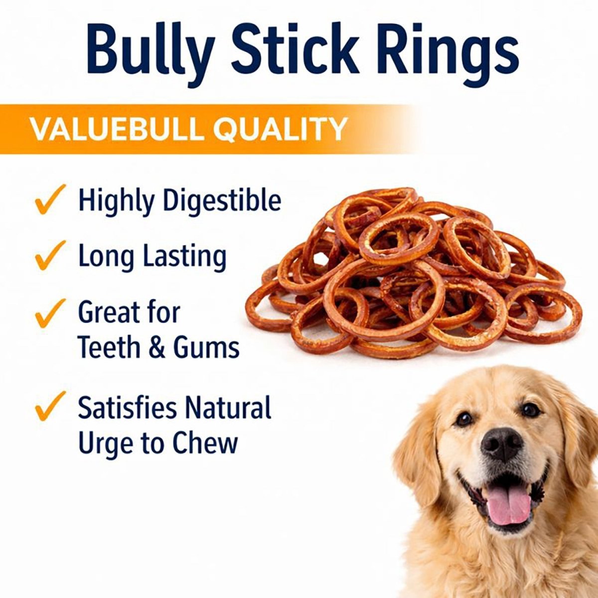 ValueBull Bully Stick Rings for Dogs, Varied, 25 Count - Donut - 25 Rings