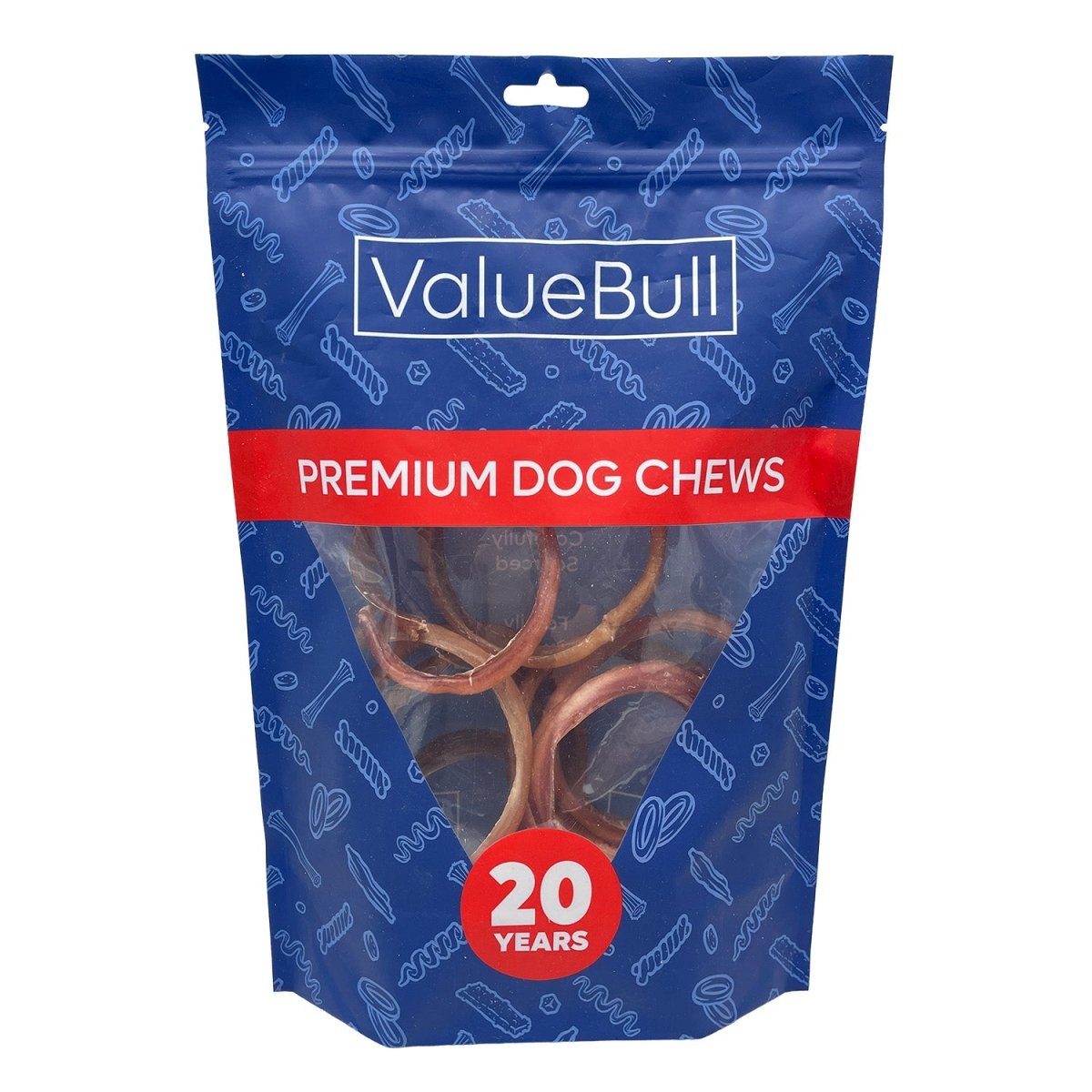 ValueBull Bully Stick Rings for Dogs, Varied, 25 Count - Donut - 25 Rings