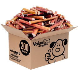 ValueBull Bully Sticks for Dogs, Medium 6 Inch, 200 Count BULK PACK - ValuePetSupplies