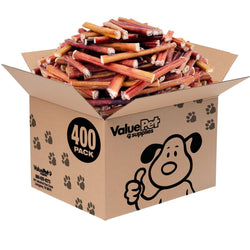ValueBull Bully Sticks for Dogs, Medium 6 Inch, 400 Count WHOLESALE PACK - ValuePetSupplies