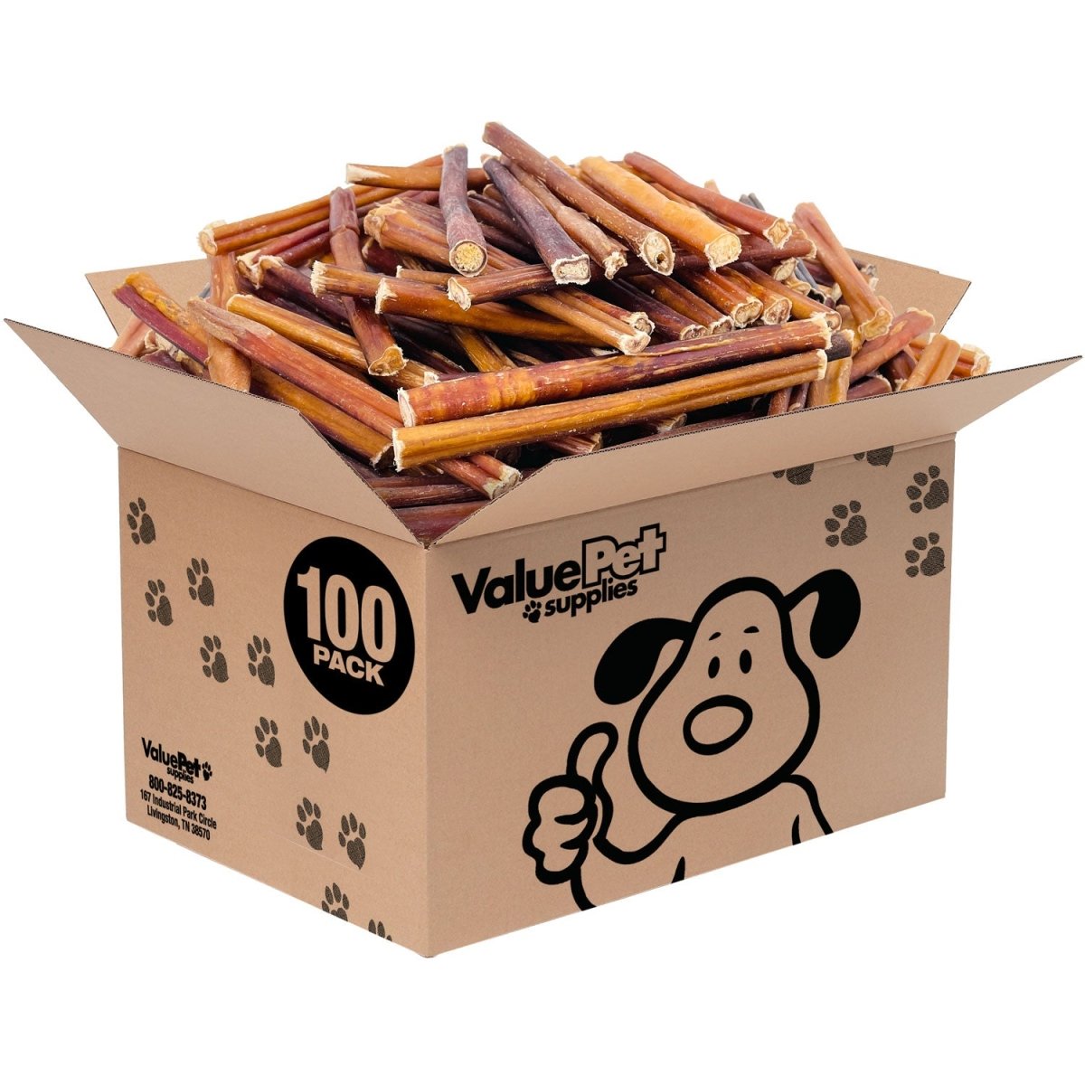 ValueBull Bully Sticks for Small Dogs, Thin 6 Inch, 100 Count BULK PACK - ValuePetSupplies