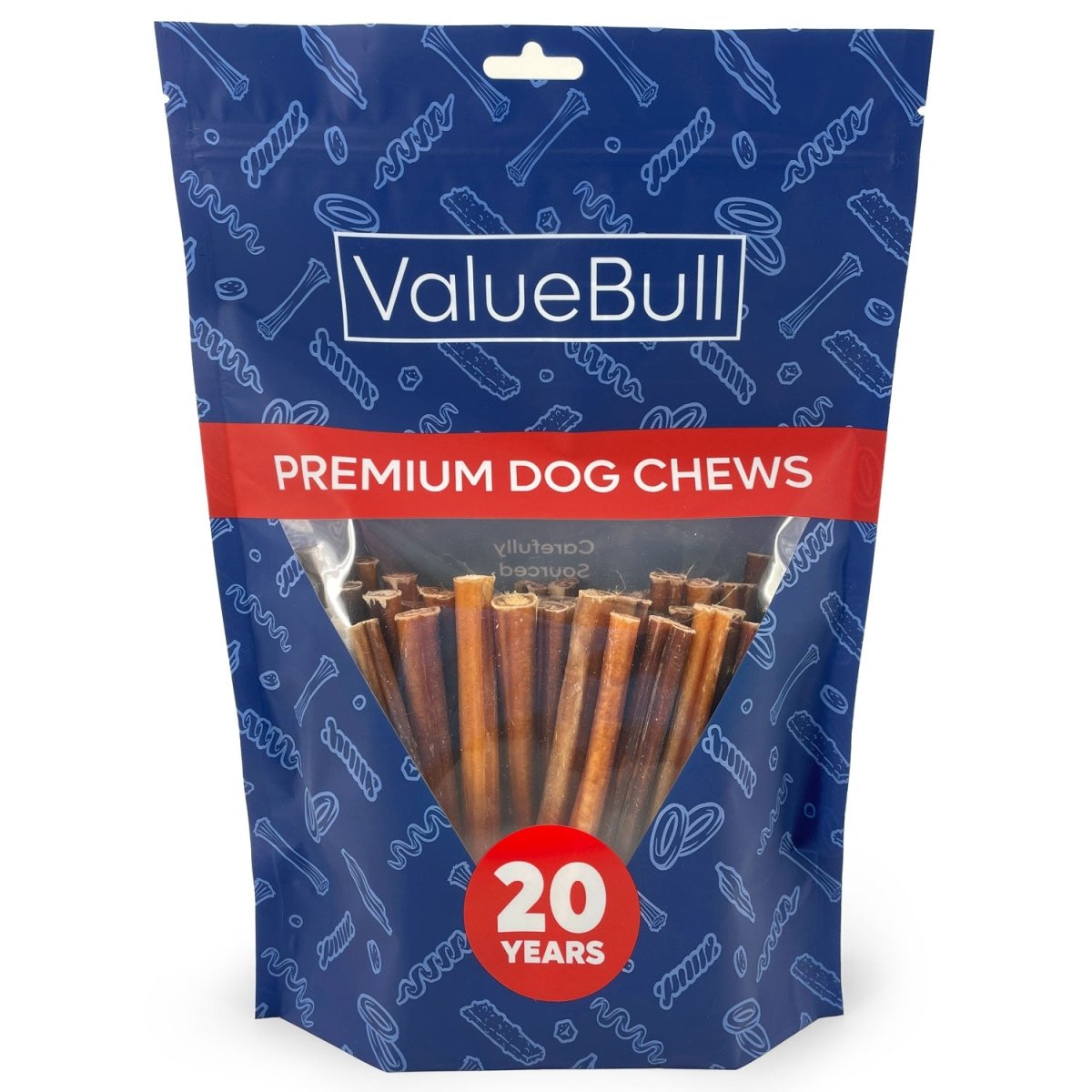 ValueBull Bully Sticks for Small Dogs, Thin 6 Inch, 50 Count - ValuePetSupplies