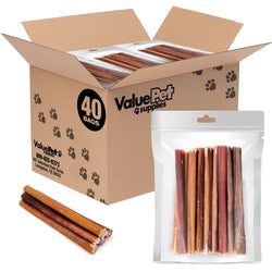 ValueBull Bully Sticks for Small Dogs, Thin 6 Inch, 400 Count RESALE PACKS (40 x 10 Count) - ValuePetSupplies