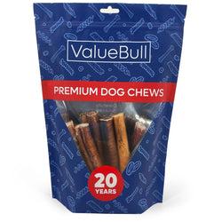 ValueBull Bully Sticks for Dogs, Super Jumbo 6 Inch, 25 Count - ValuePetSupplies