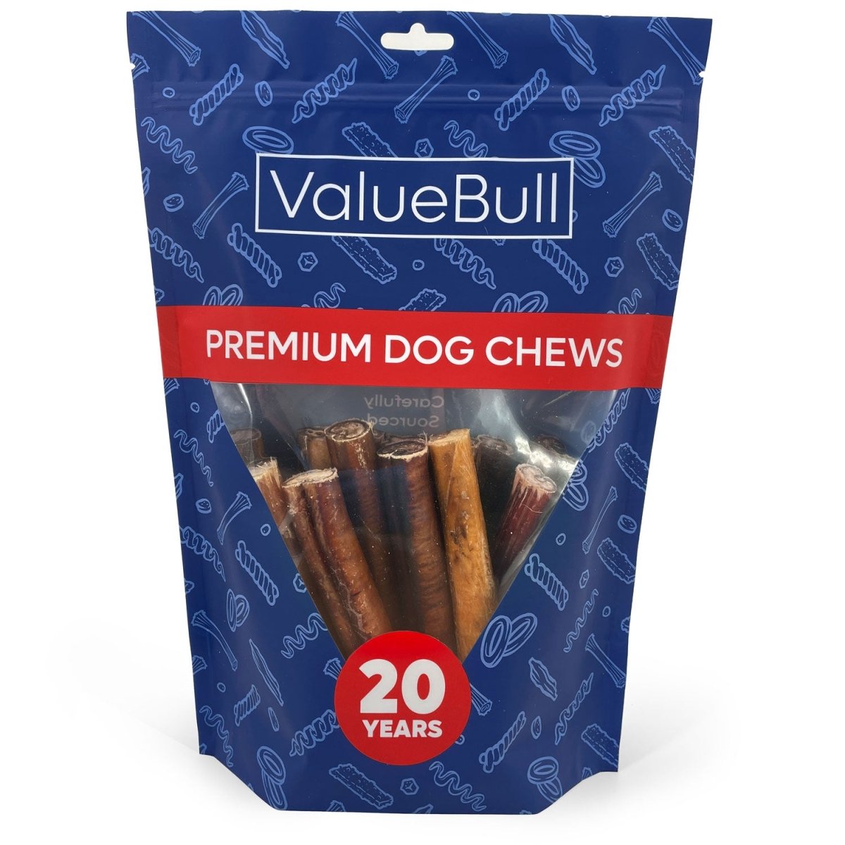 ValueBull Bully Sticks for Dogs, Super Jumbo 6 Inch, 25 Count - ValuePetSupplies